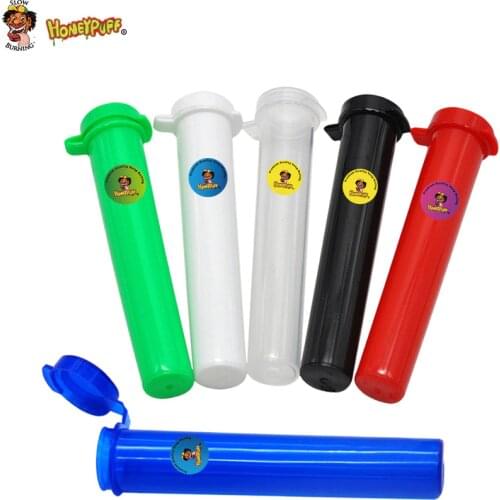 HONEYPUFF 5 Pcs 94MM Tube Doob Vial Waterproof Airtight Smell Proof Odor Sealing Herb/Spice Container Storage Case.Color Random
