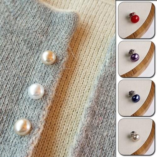 6pcs/lot Circle Imitation Pearl Brooch Pins Fashion Women Colour Pearl DIY Neckline Cardigan Shawl Brooches Jewelry Accessories