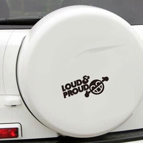 LOUD PROUD Car Sticker Automobile Decal decor ANY SIZE Vinyl Removable smiling face Car Rear window door Sticker decor HY1767