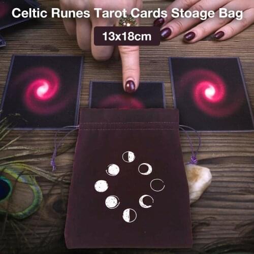 13x18CM Velvet Tarot Card Storage Bag Board Game Embroidery Drawstring Bag Storage Bag Board Game Draw Rope Bag