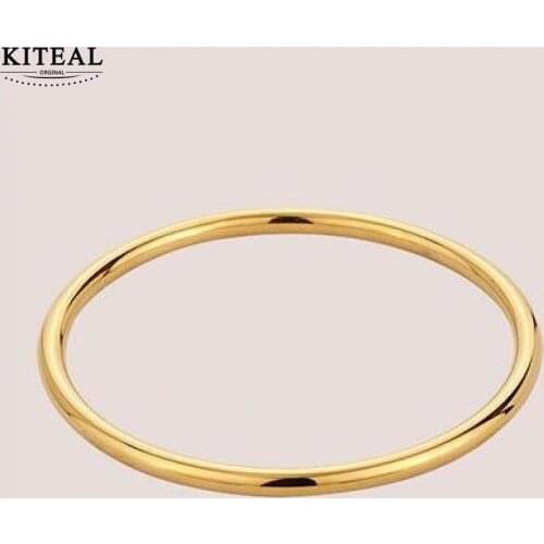 KITEAL Birthday Gift Gold color charms bangle Simple, no-nonsense circles Wedding Bracelet Charming Jewelry Accessories