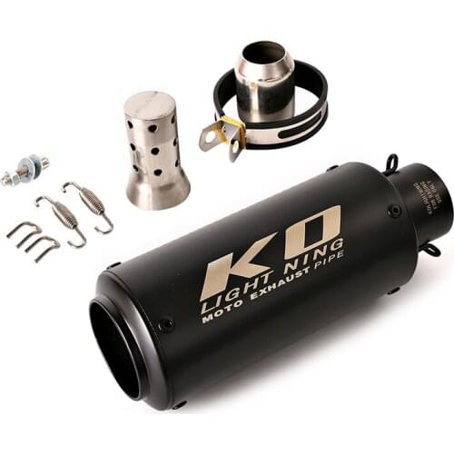 Black Universal 38-51mm Motorcycle Exhaust Muffler Pipe Stainless Steel Escape with Removable Db Killer for CBR500R FZ6 GSXR1000