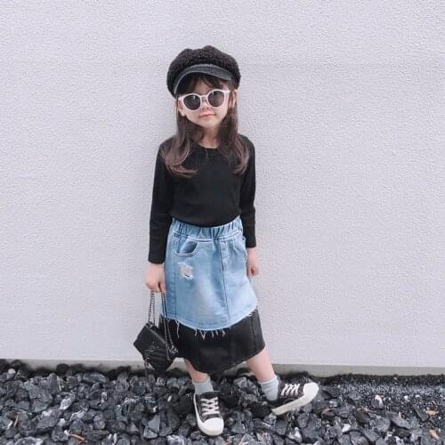 Girls Denim Mid-length Skirt In Autumn and Winter Toddler Girl Fall Clothes 2021 Fall Clothes for Toddler Toddler Clothes Fall