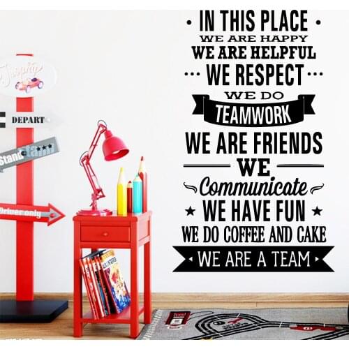 Energetic Team Work Quote Wall Stickers Vinyl Art Decals Wall Decoration Living Room Office Decor Mural Vinilo Pared Wallpaper