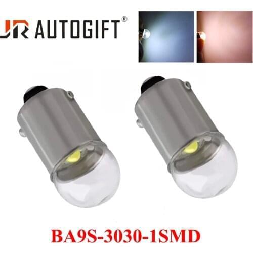 100x Short LED Bulb BA9S 3030 1SMD Led T4W T2W Car License Plate Light Turn Signal Bulb Door Lamp Warm White 4300K 6000K 12V 24V