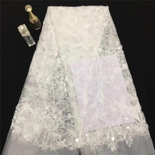 Good looking embroidered 12JRB-61403 with sequins Embroidered Tulle Fabric African French Lace Fabric High Quality
