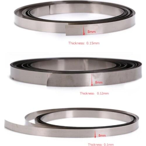 8mm x 0.1/0.12/0.15mm 2M Pure Nickel Strip Tape For Li 18650 Battery Spot Welding Compatible For Spot Welder Machine