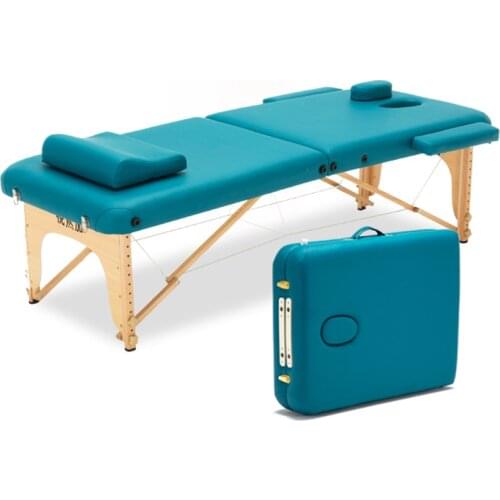 Massage bed portable folding push to take Ai acupuncture beauty bed hand-held fire needle treatment bed solid wood