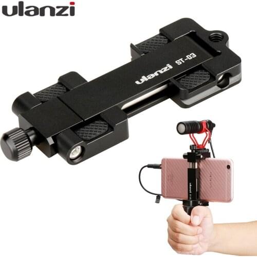 Ulanzi Metal Phone Tripod Mount With Cold Shoe Universal Clip Holder For SmartPhone Microphone Light For Iphone7 Samsung ST-03