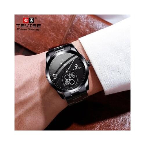 TEVISE 2021 Top Luxury Brand Mens Automatic Watches For Men Steel And Leather Mechanical Wristwatch Relogio Masculino Malk Clock