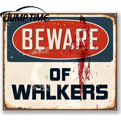 Jump Time for Beware of Walkers Sticker Car Laptop Decal Fun Sign Zombie Fridge Decal Rear Windshield Waterproof Car Accessories