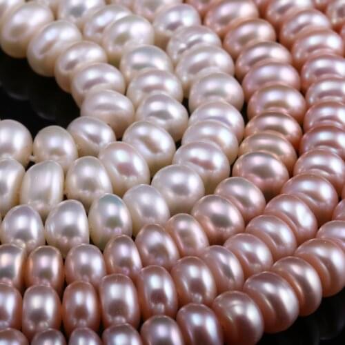 Natural Freshwater Pearl All Round Pearl White / Pink DIY For Making Necklaces Bracelets And Earrings 7-8mm