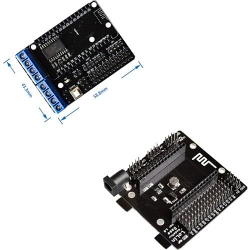 NodeMCU Motor Shield Board L293D/NodeMcu Node MCU Base ESP8266 Testing DIY Breadboard Basics Tester suitable for NodeMcu V3
