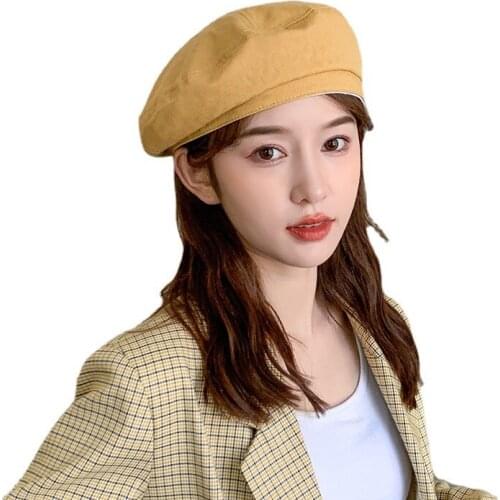 2021 New Ladies Hat Thin Beret Vintage Octagonal Hat Beanies for Women