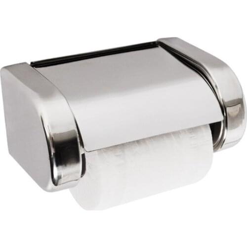 Newly Modern Style Bathroom Toilet Paper Holder Stainless Steel Tissue Holder Rack Chrome Polished Waterproof Box Wall-mounted