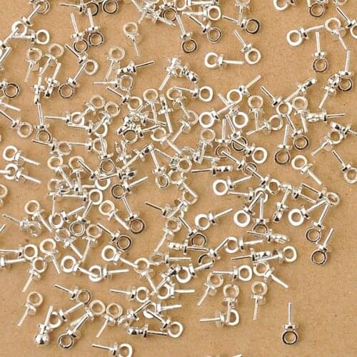 Wholesale 500PCS DIY Jewelry Findings 925 Sterling Silver Bail Connectors Pendant Beads Cap For Pearl,Crystal Bead
