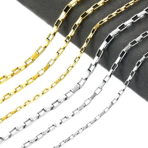 Wide 1.5/2/3mm Stainless Steel Long Box Chain For Men Woman Necklace Jewelry Findings Making Fashion Gifts