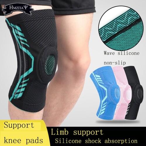 Sports Silicone Support Spring Knee Pads Pat Bone Joint Protector Running Basketball Meniscus Sports Anti-Collision Knee Pads