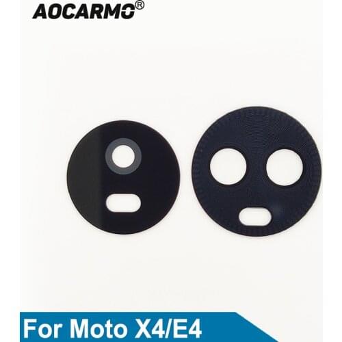 Aocarmo For Motorola Moto X4 / E4 Rear Back Camera Lens Glass With Adhesive Sticker Replacement Part