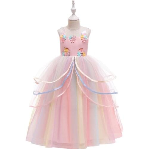 Wedding White Teenagers Long Party Dress Bridesmaid Pageant Flower Evening Dress Kids Dresses For Girls Children Princess Dress