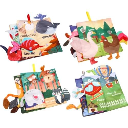 Baby Cloth Book Cartoon First Book Early Development Learning Educational Toys Parent-child Interactive For Infant 0-12 Month