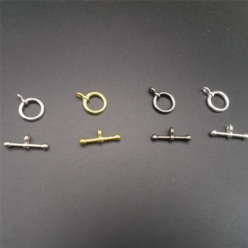 10set/lot Alloy Metal Toggle Clasps For Necklaces 12*20mm Gold Silver Color End Connectors Hooks DIY Jewelry Making Findings