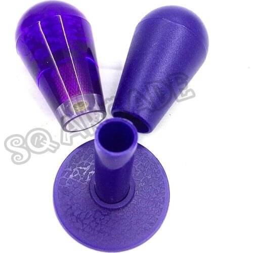 1 set arcade joystick parts rocker oval bat top + joystick protective sleeve + dust gasket purple for fighting game stick