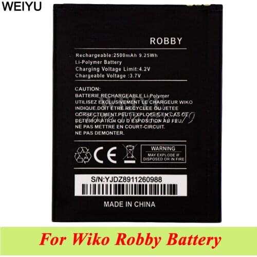 10PCS/LOT 2500mAh Battery For Wiko Robby Batterie Bateria AKKU Accumulator