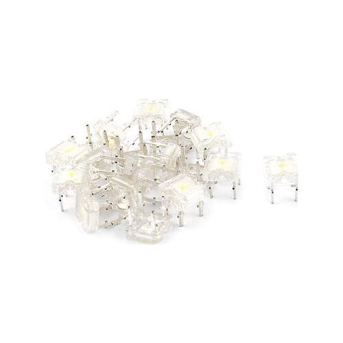 20 Pcs 5mm 4Pin Flat Piranha Super Flux LED Bulb White Light Emitting Diodes