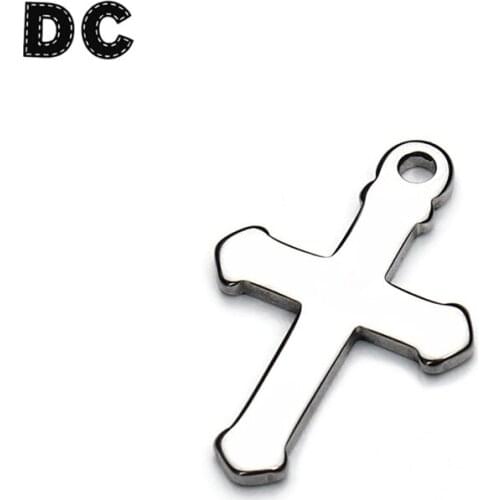 20pcs/lot 12x19mm Stainless Steel Floating Cross Locket Charms Metal Stamping Blank Tags for Necklace Bracelet Jewlery Making