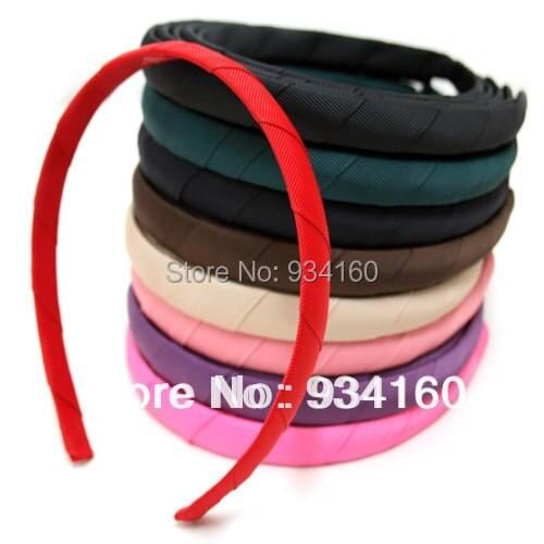 30pcs/lot 15mm (5/8'') diy Grosgrain Ribbon Lined plastic Headband Headwear Headdress