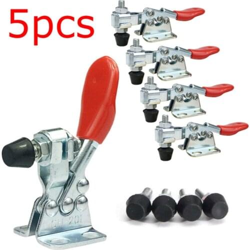 5Pcs GH-201 27kg Toggle Clamp Quick Release Vertical/Horizontal Type Clamps U-shaped Bar Hand Tool for Woodworking Hot Sale