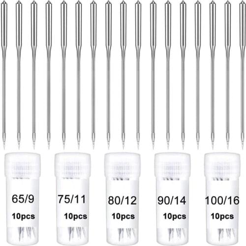 50Pcs Household Sewing Machine Needle Sharp Universal Regular Point For Singer Brother Sewing Machine Accessories