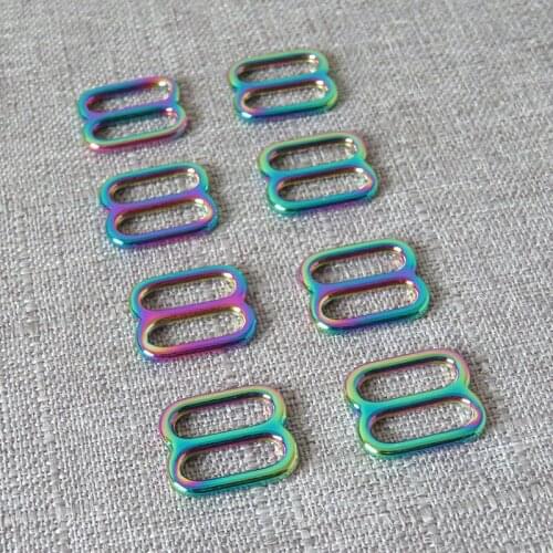 50pcs/Lot Metal Hardware Adjuster Sliders DIY Bag Pet Dog Collar Belt Loop Straps Buckle Garment Sewing Accessories Tri-glides