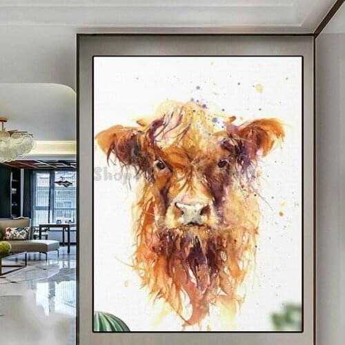 5D DIY Diamond Painting Colorful Cattle Full Square Round Drill Diamond Embroidery Artistic Painting Animals Decor TT5663