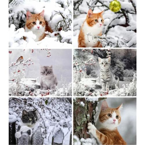 5d DiY Full Diamond Painting Mosaic Cat Animal Needlework Rhinestones Embroidery Cross Stitch Set Home Wall Decoration Art Gift