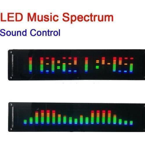 5V 12V sound control LED music spectrum screen display W CLOCK CAR power amplifier Audio Level Indicator rhythm VU METER