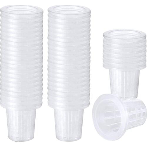 80 Pack 2.36 Inch Net Cups Slotted Mesh Wide Lip Filter Plant Net Pot Bucket Basket for Hydroponics Aquaponics Orchids
