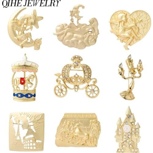 Baroque Brooch Abstract Rectangle Crystal Rhinestone Badges Gold Color Plated Suit Shirt Collar Pins Brooches for Women 2021 NEW