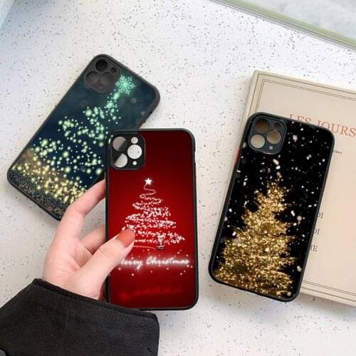 Marry Christmas Holiday Tree New Year Phone Case For iphone 12 11 7 8 plus mini x xs xr pro max matte transparent cover