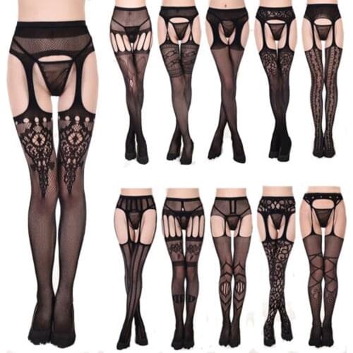 2020 Newly Women Stockings Lace Top Thigh-Highs Stockings Garter Belt Suspender Set Women Lingerie Pantyhose Sexy Garter Belt