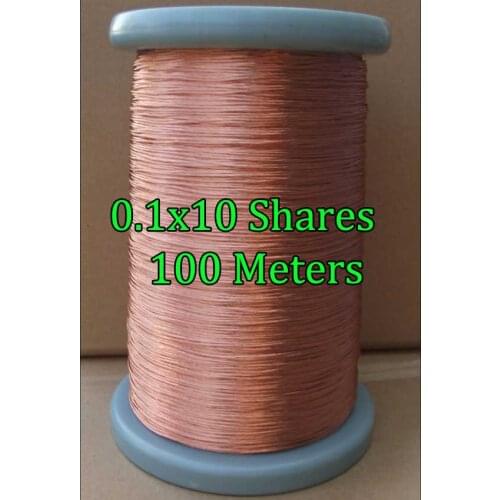 Cltgxdd 0.1x10 Shares (100m /pc) Litz Wire Light Beam Stranding Stranded Enamelled Copper Wire Multi-strand Copper Wire