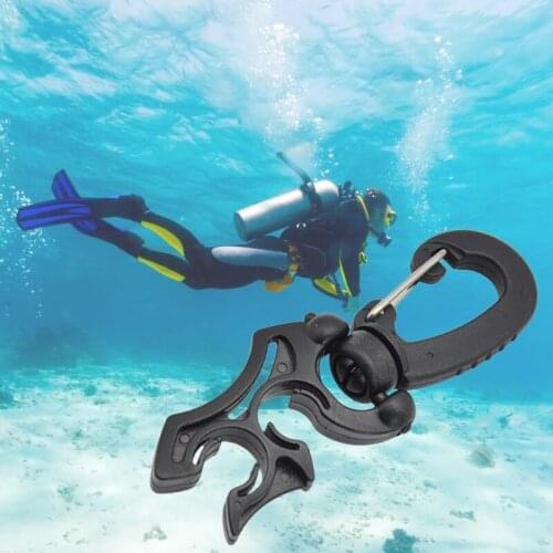 Scuba Diving Double BCD Hose Clip with Snap Hook Buckle Scuba Diving Regulator Snorkeling Accessories 360° Rotation