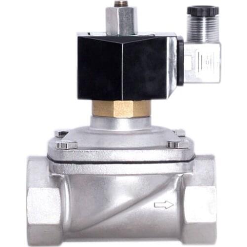 1-1/2" Stainless Steel Solenoid Valve Waterproof Normally Open Solenoid Valve With LED Power Indicator 24V 12V 220V 110V
