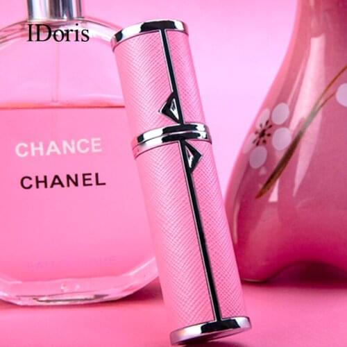 IDoris 5ml Perfume Spray Bottle Portable Refillable Glass Bottle Empty Cosmetic Containers Travel Aluminum Perfume Atomizer