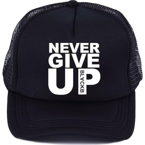 2019 Never Give Up letter youth Baseball Caps Summer Leisure Adjustable Hats Mesh trucker hat Fashion men women Mesh cap Visor