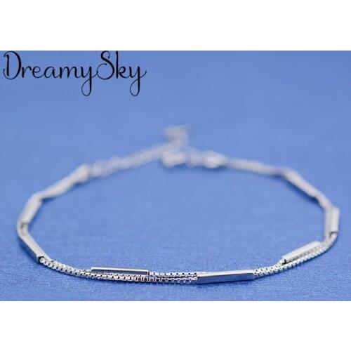 Summer Fashion Silver Color Line Charms Bracelets For Women Luxury Geometric Bracelets Wedding Statement Jewelry Bijoux