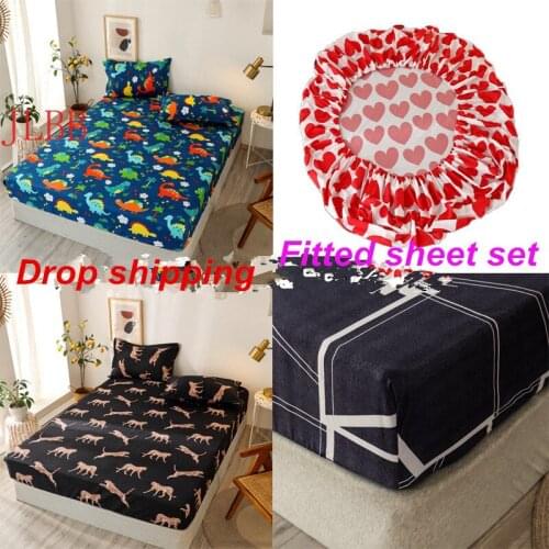 Summer fitted sheet set modern bed mattress cover 3pcs/set sheet set elastic rubber bedclothes drop shipping home sheet set new