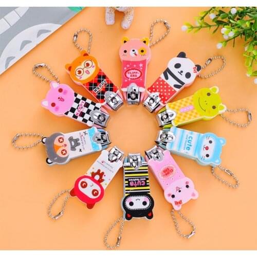 Creative Mini Nail Clippers Pedicure Manicure Trimmer Cutter Lovely Cartoon Animal Shape Plastic Comfort Grip With Keychains