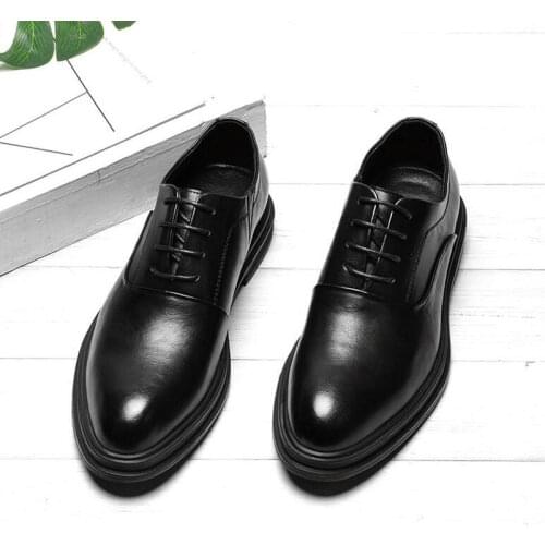 Mens Dress Shoes Oxfords Business Office Pointed Black Brown Lace-Up Mens Formal Shoes Wedding shoes 569